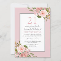 Gorgeous Flowers Girls 21st Birthday Party Invite