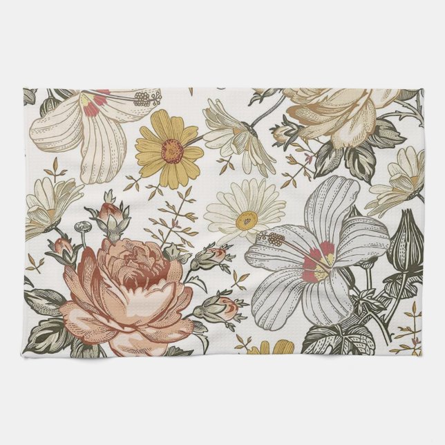 Gorgeous flowers kitchen towel (Horizontal)
