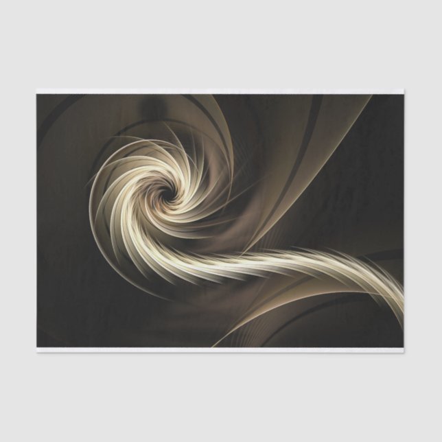 Gorgeous Fractal Swirl Design Browns & Cream Colou Tissue Paper (Front)