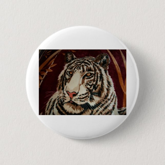 GORGEOUS GARDEN TIGER 2 INCH ROUND BUTTON (Front)