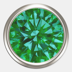 Gorgeous Gem Green Classic Round Sticker