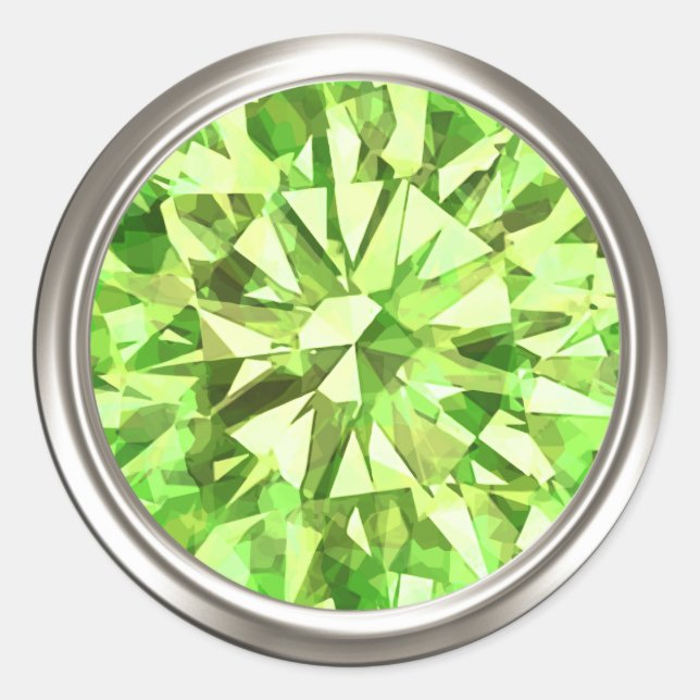 Gorgeous Gem Peridot Classic Round Sticker (Front)