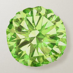 Gorgeous Gem Peridot Round Pillow