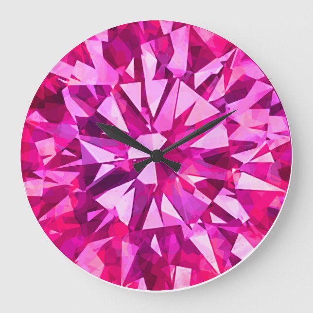 Gorgeous Gem Pinks Large Clock (Front)