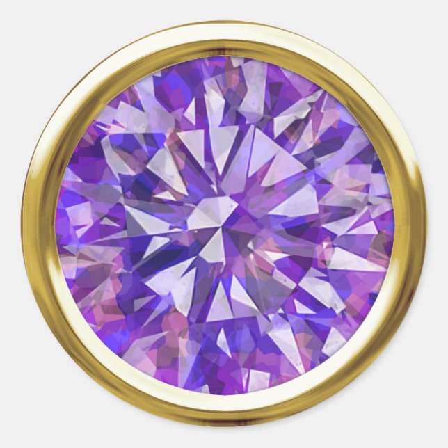 Gorgeous Gem Purples Classic Round Sticker (Front)