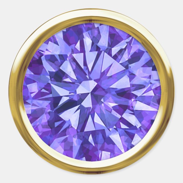 Gorgeous Gem Purples II Classic Round Sticker (Front)