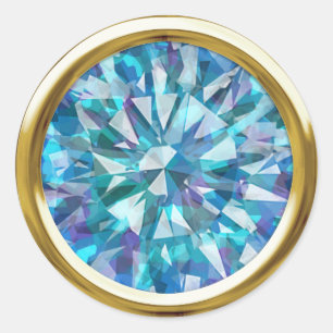 Gorgeous Gem with Blues and Purples Classic Round Sticker