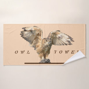 Gorgeous Geometric Owl Bath Towel