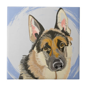 Gorgeous German Shepherd, Alsatian Tile