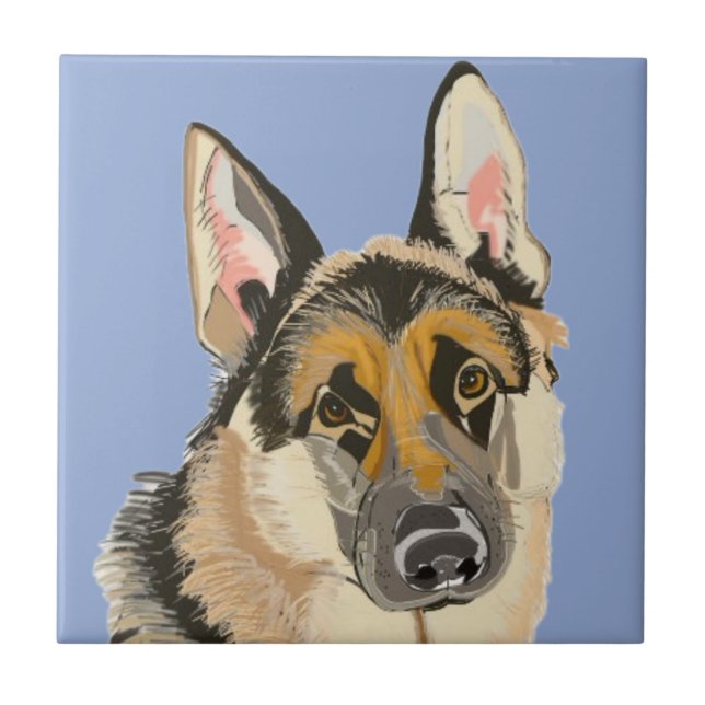 Gorgeous German Shepherd, Alsation Dog Tile (Front)