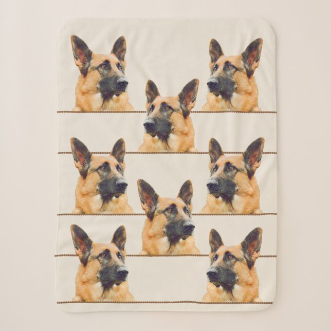 Gorgeous German Shepherd Dog Sherpa Blanket (Front)