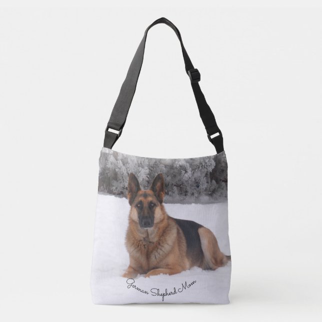 Gorgeous German Shepherd in the Snow Crossbody Bag (Front)
