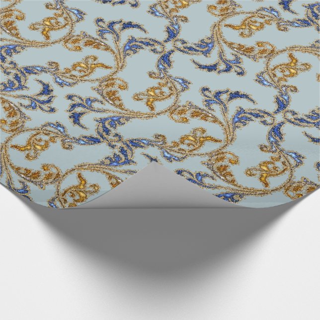 Gorgeous Glitter Damask Wrapping Paper (Corner)