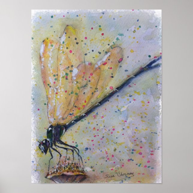 Gorgeous Glowing Dragon Fly Poster (Front)