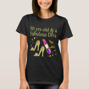 GORGEOUS GOLD 50TH BIRTHDAY DIVA DESIGN T-Shirt