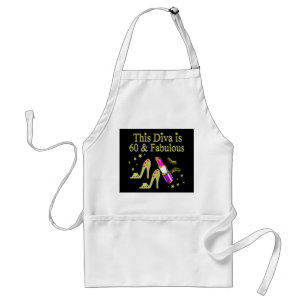 GORGEOUS GOLD 60TH BIRTHDAY HIGH HEEL DESIGN STANDARD APRON