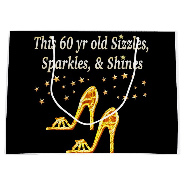 GORGEOUS GOLD 60TH BIRTHDAY LARGE GIFT BAG (Front)