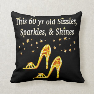 GORGEOUS GOLD 60TH BIRTHDAY THROW PILLOW