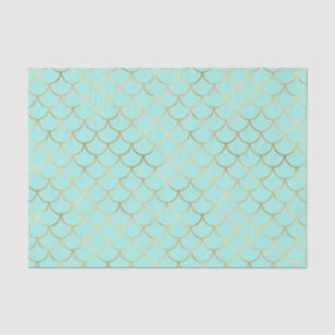 Gorgeous Gold and Mint Mermaid Scale Tissue Paper