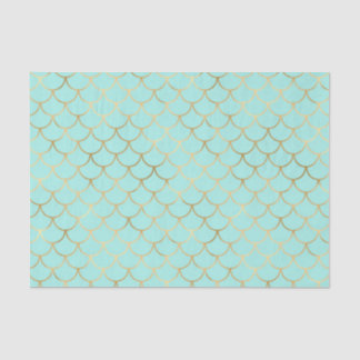 Gorgeous Gold and Mint Mermaid Scale Tissue Paper