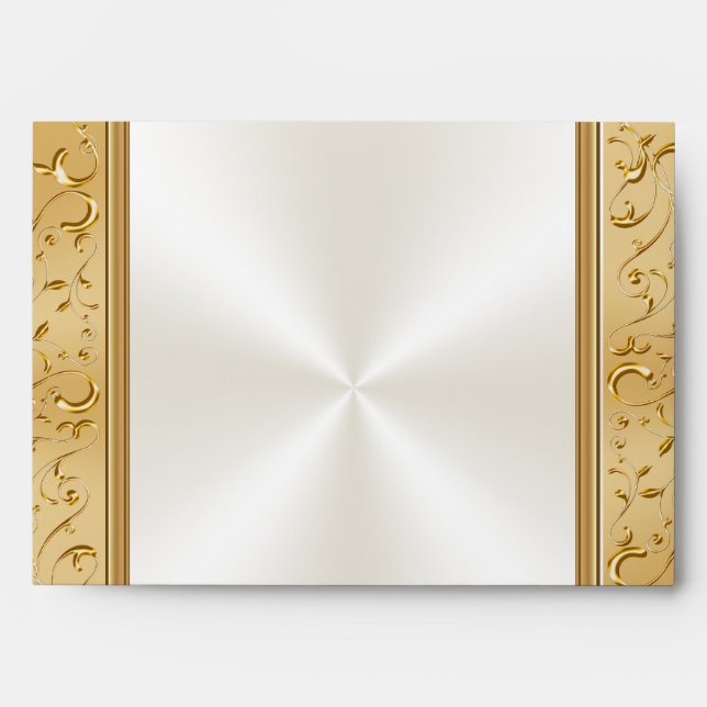 Gorgeous Gold and White Envelopes, Personalized Envelope (Front)