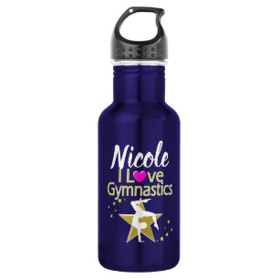 GORGEOUS  GOLD I LOVE GYMNASTICS DESIGN 532 ML WATER BOTTLE