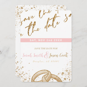 Gorgeous - Gold Pink COLLECTION A Save the date 1 Invitation