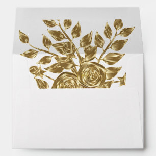Gorgeous Gold Rose Wedding Envelope