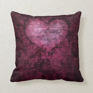 Gorgeous Gothic Grunge Heart  Pillow