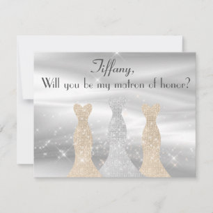 Gorgeous Gowns Matron of Honour proposal Invitation