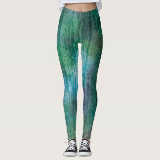 Gorgeous Green Blue Rainbow Texture Boho Colours Leggings