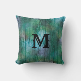 Gorgeous Green Blue Rainbow Texture Boho Colours Throw Pillow