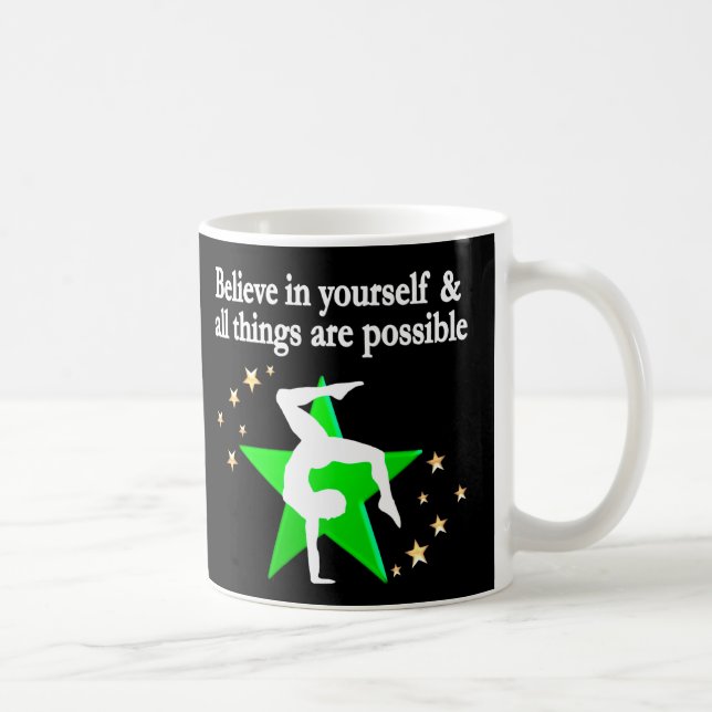 GORGEOUS GREEN GYMNASTICS DESIGN COFFEE MUG (Right)