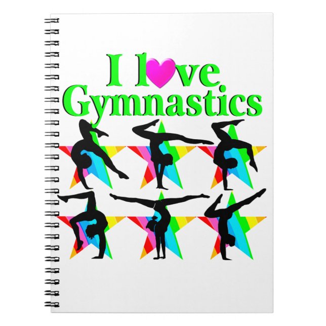 GORGEOUS GREEN I LOVE GYMNASTICS DESIGN NOTEBOOK (Front)