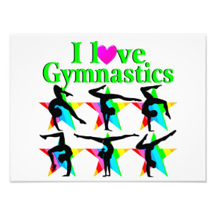 GORGEOUS GREEN I LOVE GYMNASTICS DESIGN PHOTO PRINT