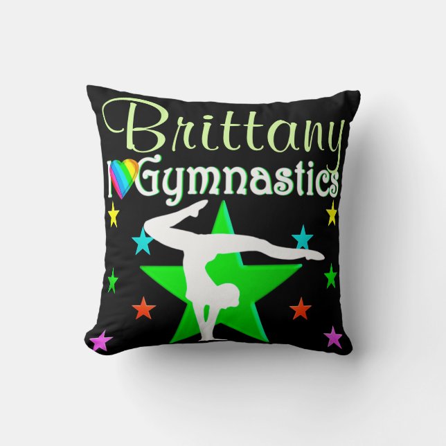 GORGEOUS GREEN PERSONALIZED GYMNASTICS PILLOW (Front)