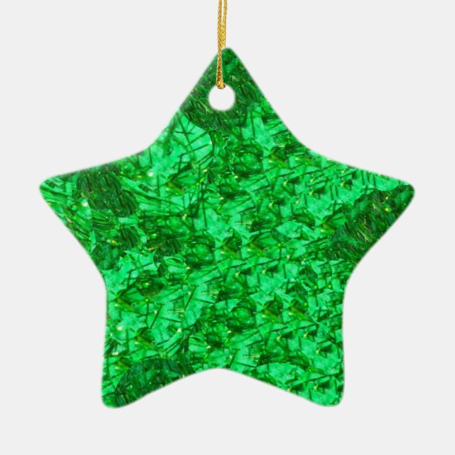 Gorgeous Green Star Ornament (Front)
