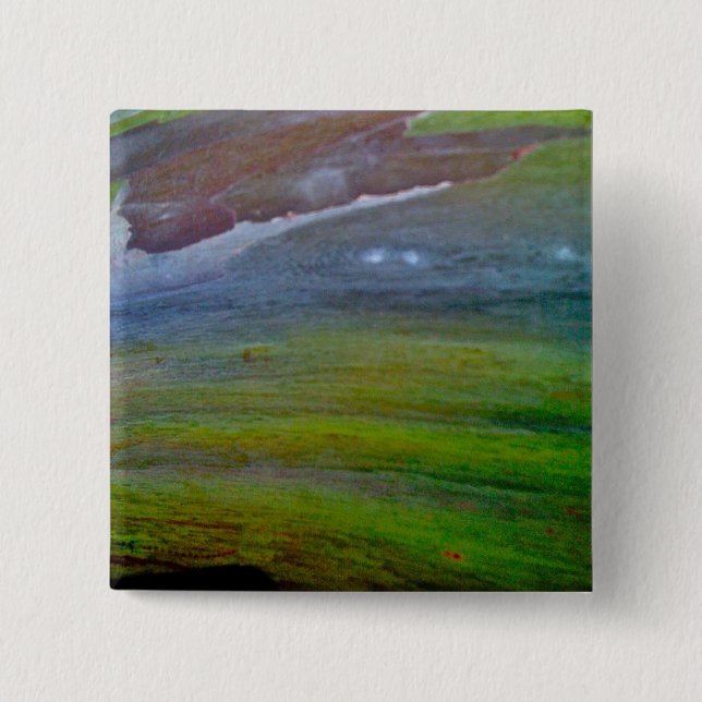 Gorgeous Green Tree Bark Tender Button Pin (Front)