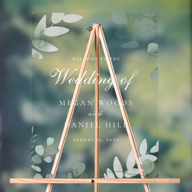 Gorgeous Greenery Elegance Large Wedding Sign (Neutral)