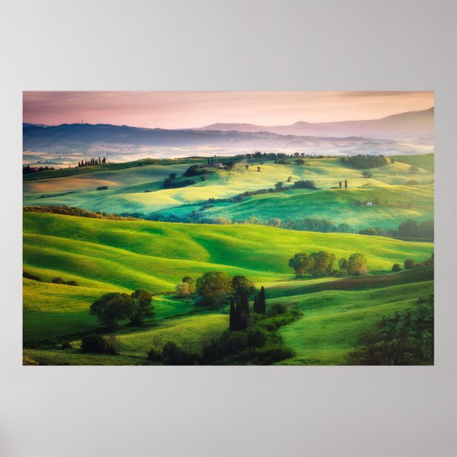 Gorgeous greens in the landscape and with light pa poster (Front)