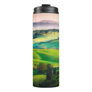 Gorgeous greens in the landscape and with light pa thermal tumbler