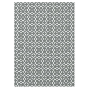 Gorgeous Grey and White Quatrefoil Pattern Tablecloth