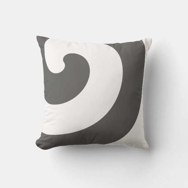 Gorgeous Grey and White Swirls Throw Pillow (Front)