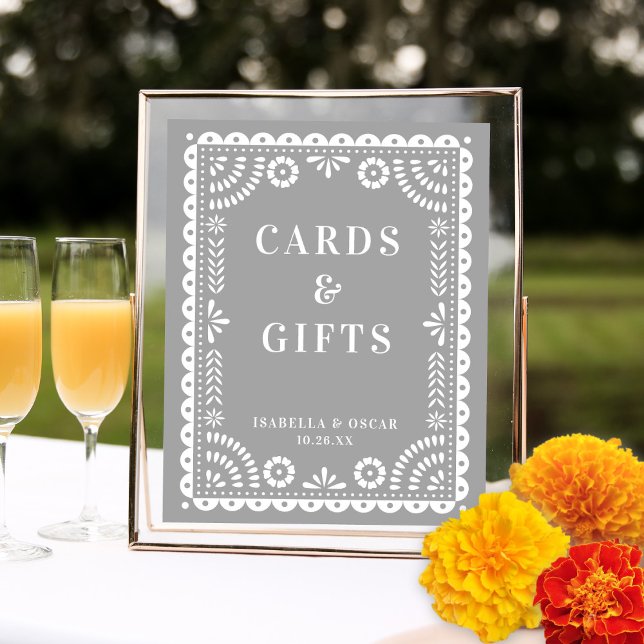 Gorgeous Grey Papel Picado Wedding Reception Sign (Creator Uploaded)
