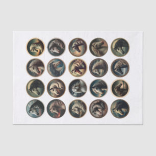 Gorgeous Horse Heads in a Circle Tissue Paper