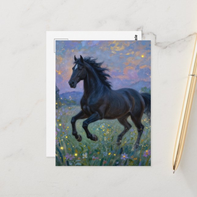 Gorgeous Horse in the Meadow  Postcard (Front/Back In Situ)