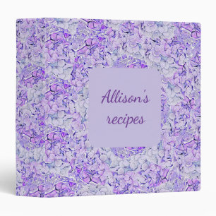 Gorgeous hydrangea pattern in lavender, floral binder
