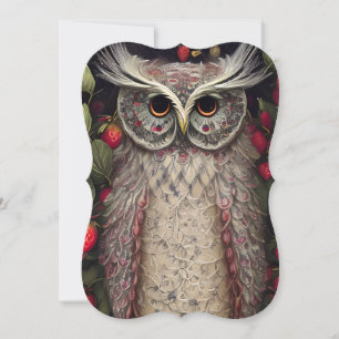 Gorgeous Intricate Winter Spring Owl Made of Ornat Card