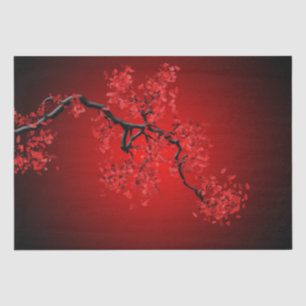 Gorgeous Japanese Red Cherry Blossom Branch Tissue Paper