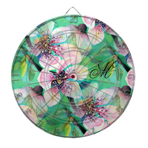 Gorgeous Japanese Sakura Cherry Tree Monogram Dartboard